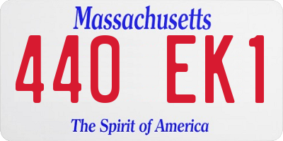 MA license plate 440EK1