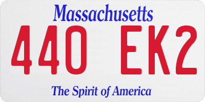 MA license plate 440EK2
