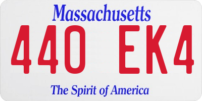 MA license plate 440EK4