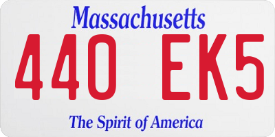 MA license plate 440EK5