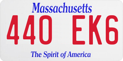 MA license plate 440EK6