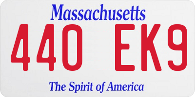 MA license plate 440EK9
