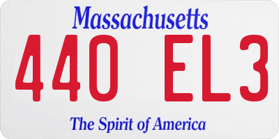 MA license plate 440EL3