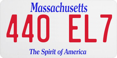 MA license plate 440EL7