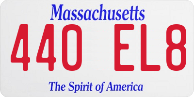 MA license plate 440EL8