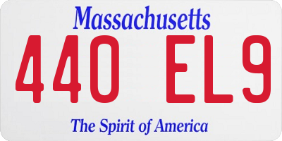 MA license plate 440EL9