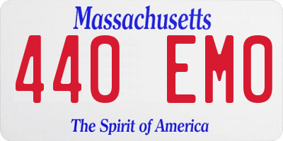 MA license plate 440EM0