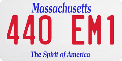 MA license plate 440EM1