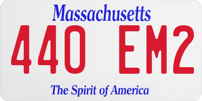 MA license plate 440EM2