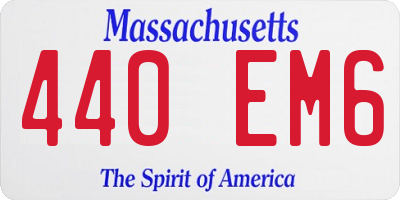 MA license plate 440EM6