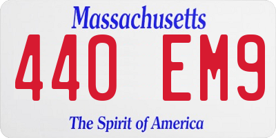 MA license plate 440EM9