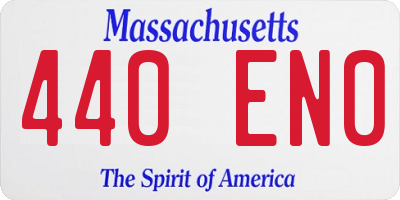 MA license plate 440EN0