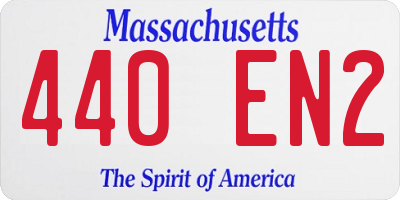 MA license plate 440EN2