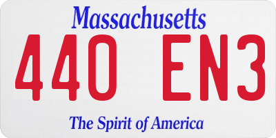MA license plate 440EN3