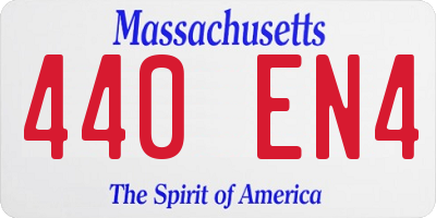 MA license plate 440EN4
