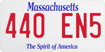 MA license plate 440EN5