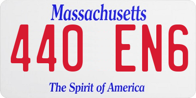 MA license plate 440EN6
