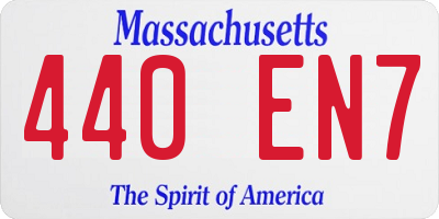MA license plate 440EN7