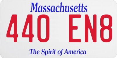 MA license plate 440EN8
