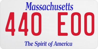 MA license plate 440EO0