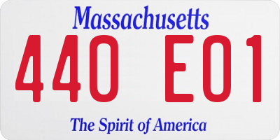 MA license plate 440EO1