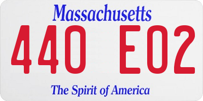 MA license plate 440EO2