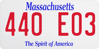 MA license plate 440EO3