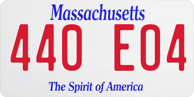 MA license plate 440EO4