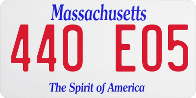 MA license plate 440EO5