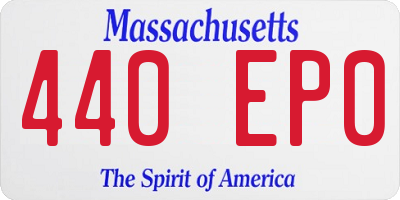 MA license plate 440EP0