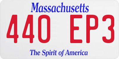 MA license plate 440EP3