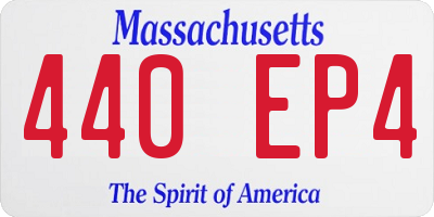 MA license plate 440EP4