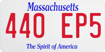 MA license plate 440EP5