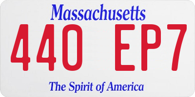 MA license plate 440EP7