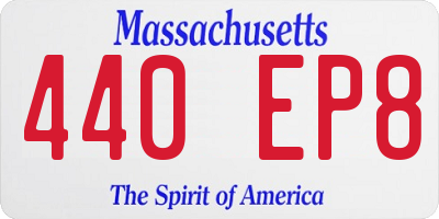MA license plate 440EP8