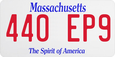 MA license plate 440EP9