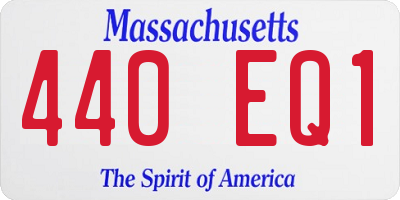 MA license plate 440EQ1