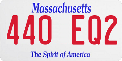 MA license plate 440EQ2
