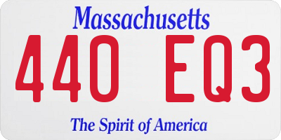 MA license plate 440EQ3