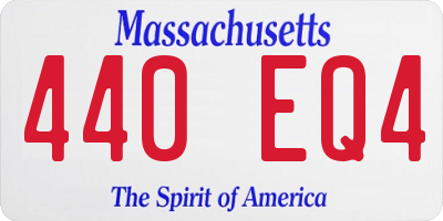 MA license plate 440EQ4