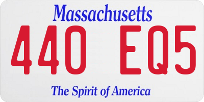 MA license plate 440EQ5
