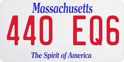 MA license plate 440EQ6