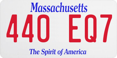 MA license plate 440EQ7