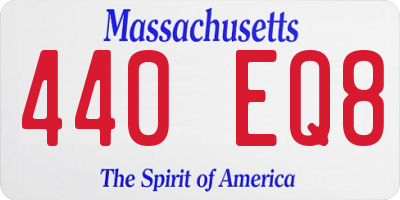 MA license plate 440EQ8