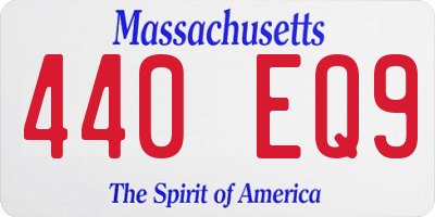 MA license plate 440EQ9