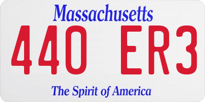 MA license plate 440ER3