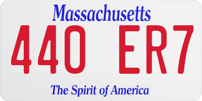 MA license plate 440ER7