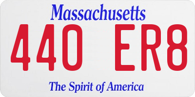 MA license plate 440ER8