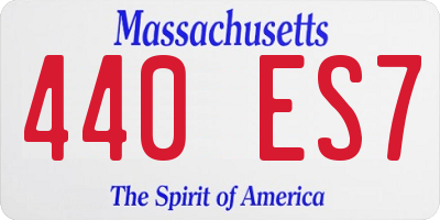 MA license plate 440ES7