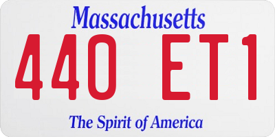 MA license plate 440ET1
